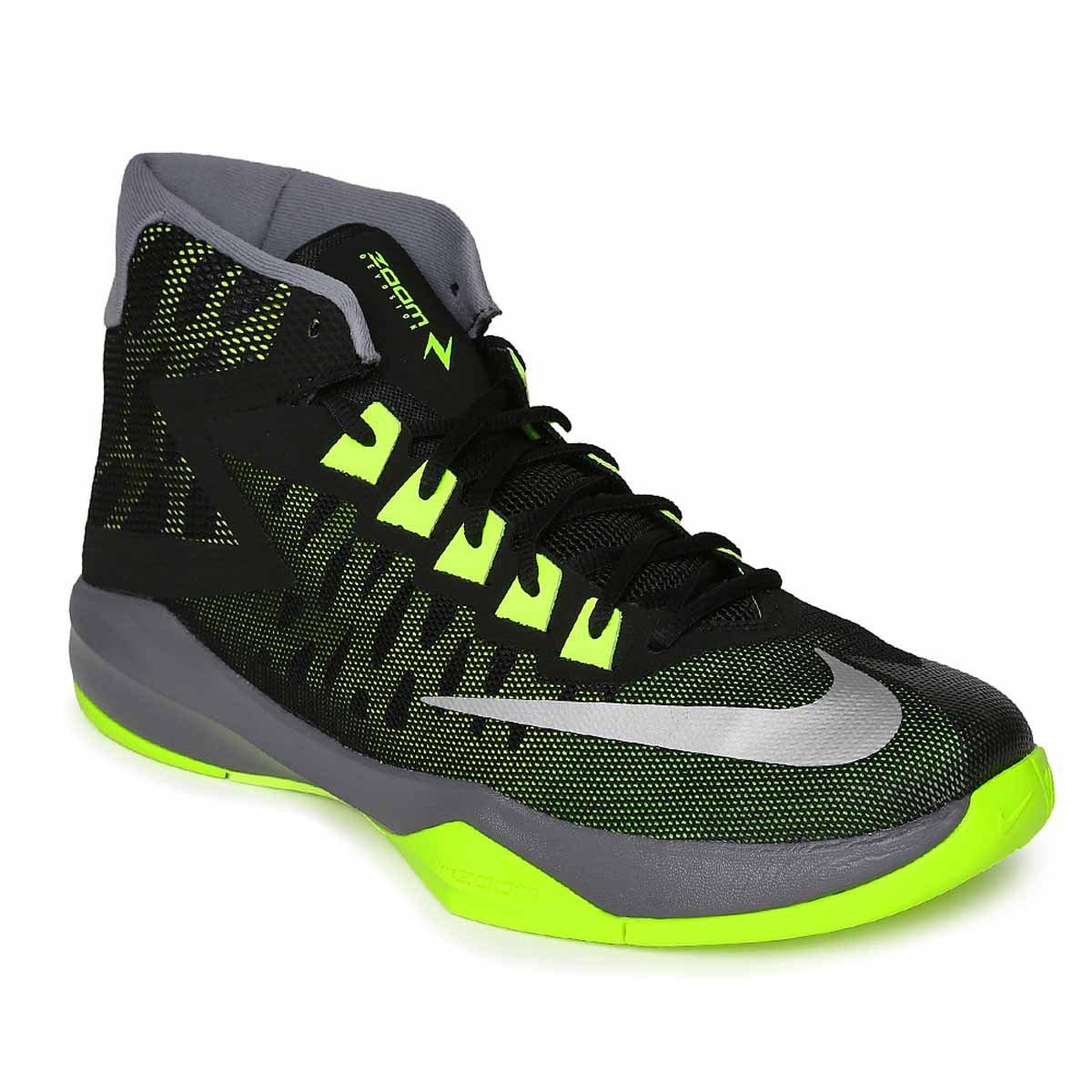 Buy Nike Zoom Devosion Basketball Shoes (Black/Silver/Volt